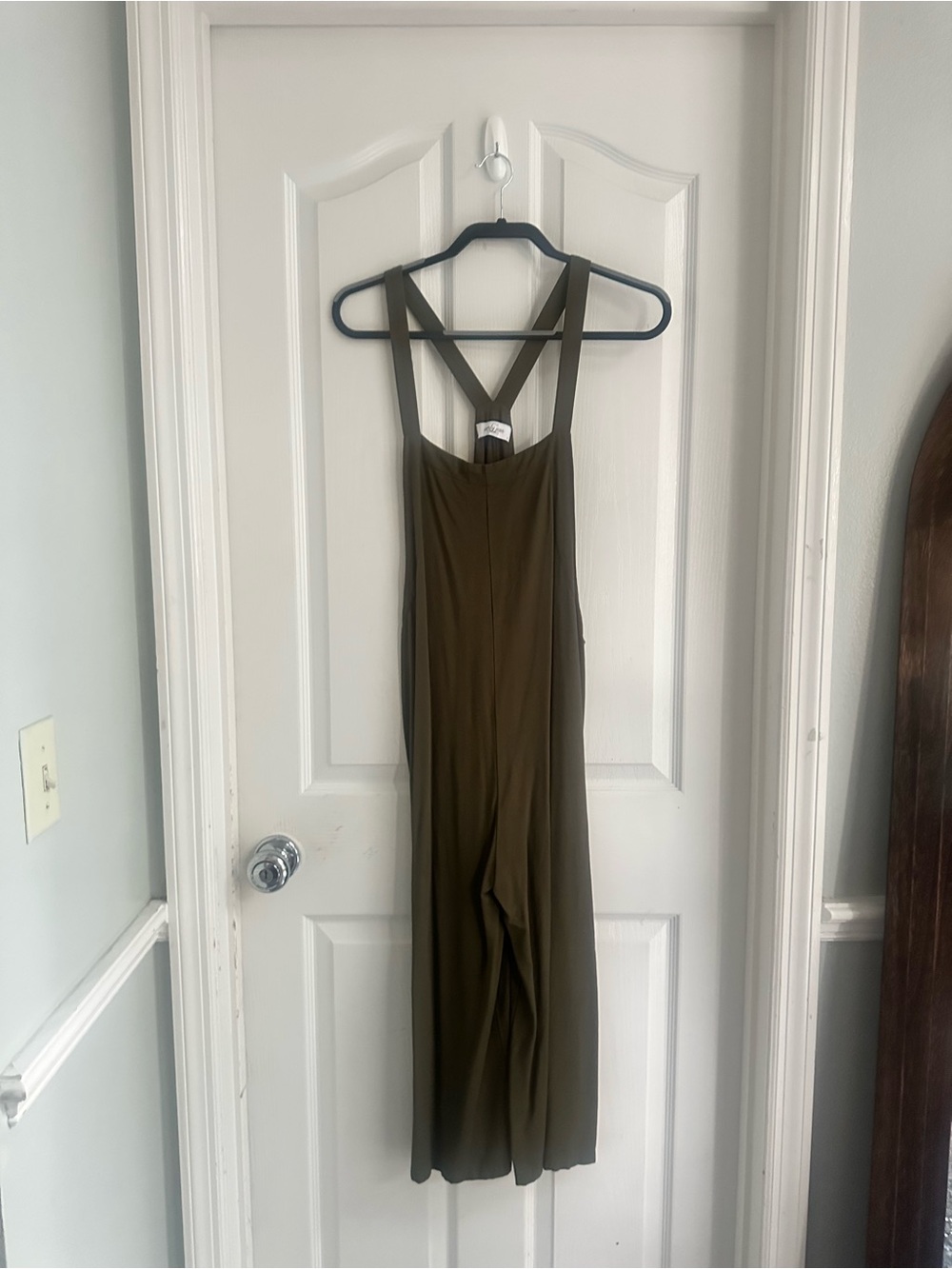 Carly Jean Los Angeles Olive Cross-Back Wide-Leg Jumpsuit